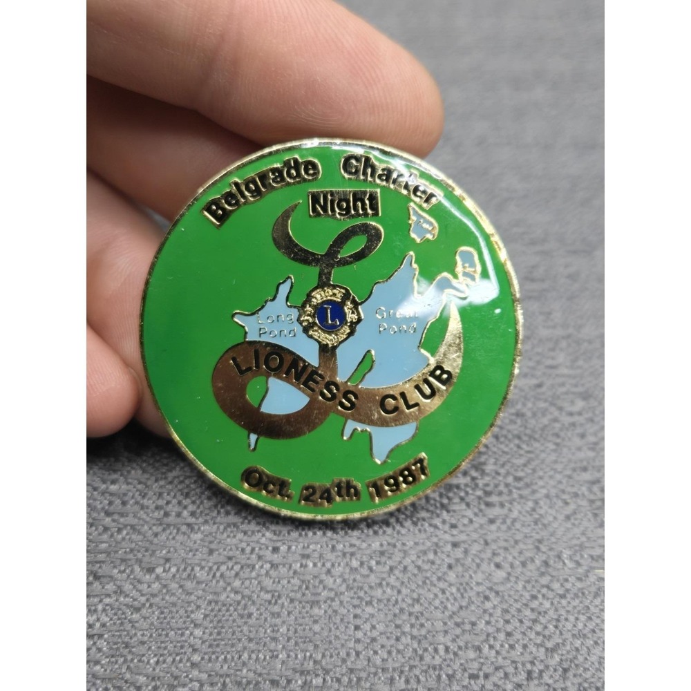 Vintage Lioness Club Belgrade Lakes Maine Charter Night 1987 Enamel Pin